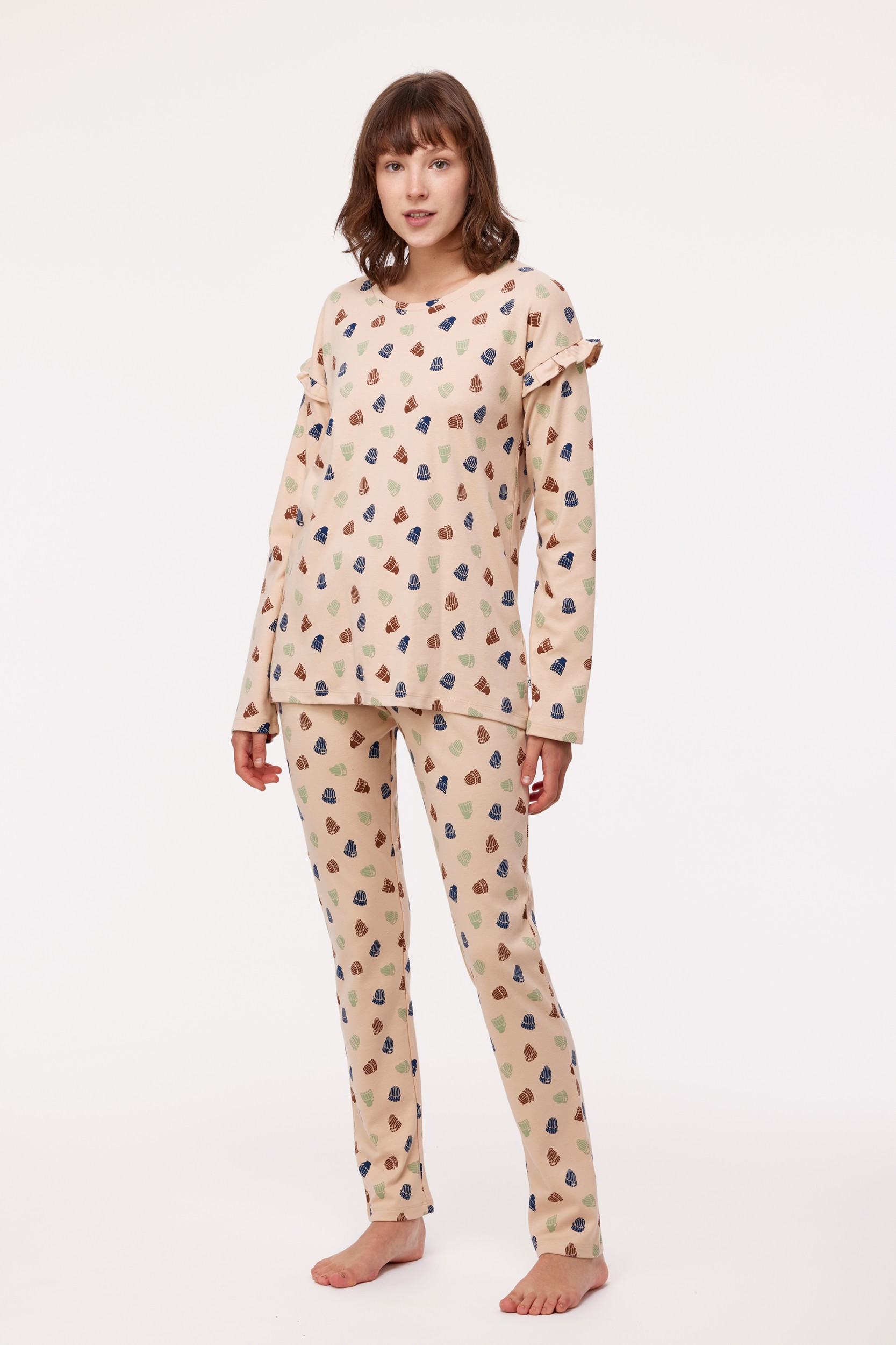 Woody Meisjes Dames Pyjama Mutsjes Print Nuit De Folie