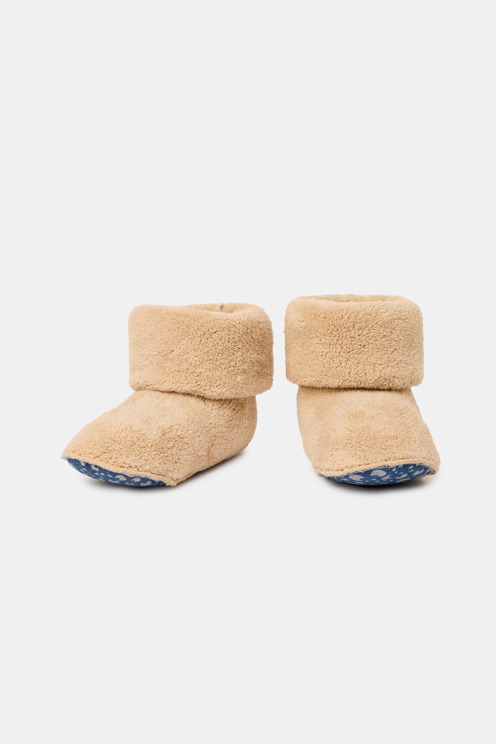 Beige pantoffels van zachte teddystof