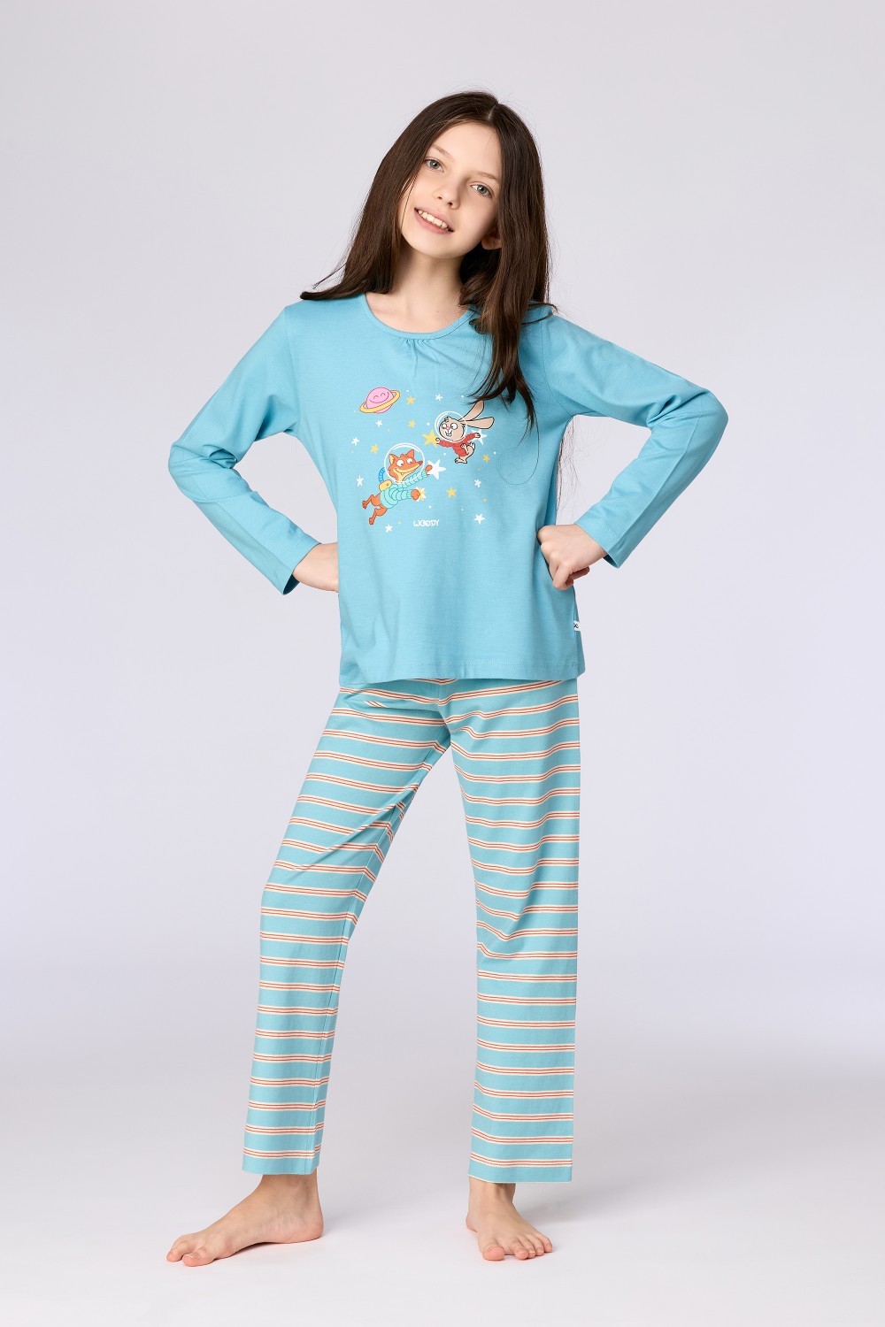 Blauw gestreepte pyjama van katoen