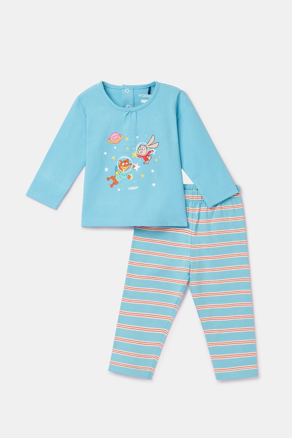 Blauw gestreepte pyjama van katoen