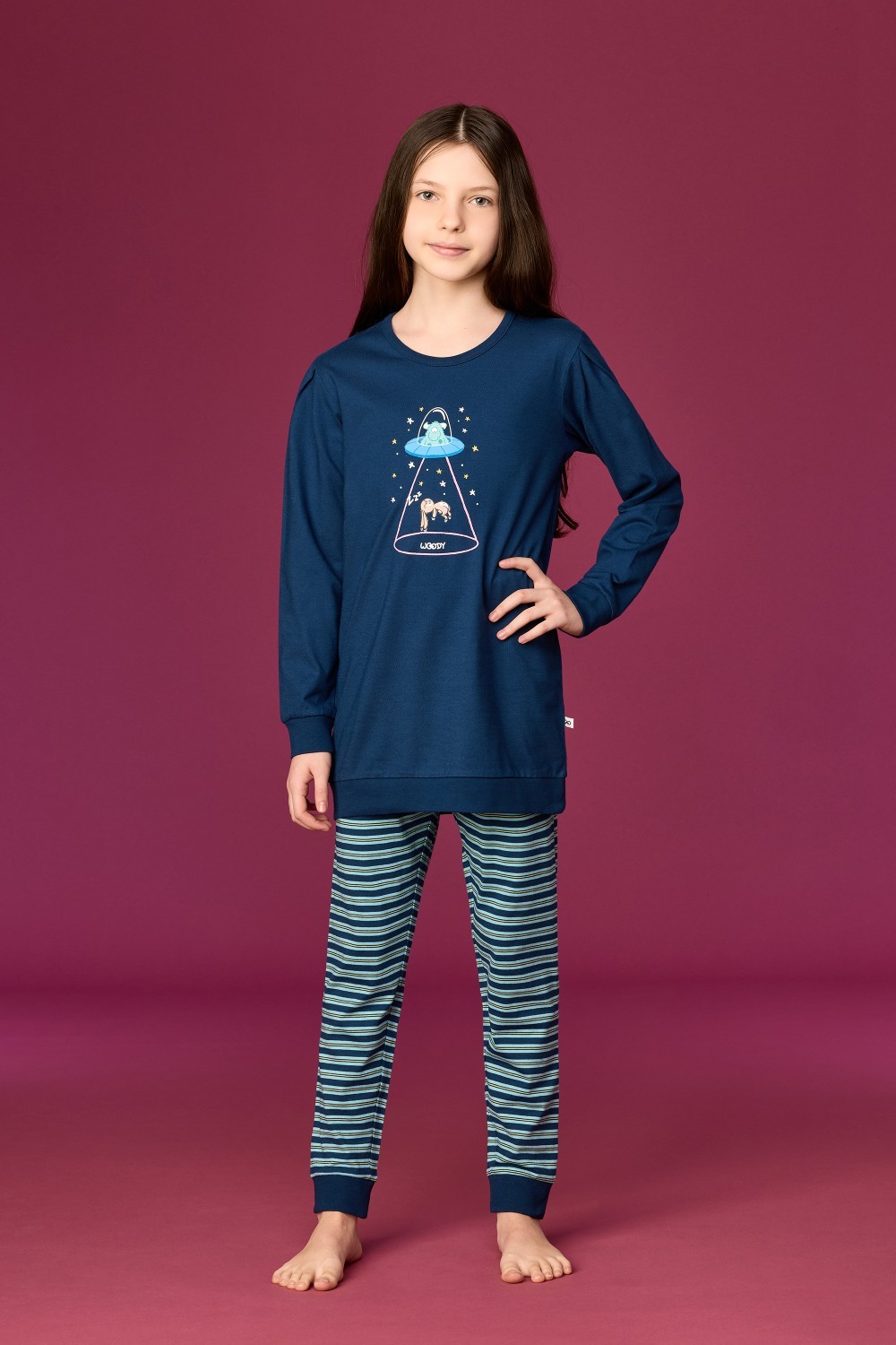 Blauw gestreepte pyjama van katoen