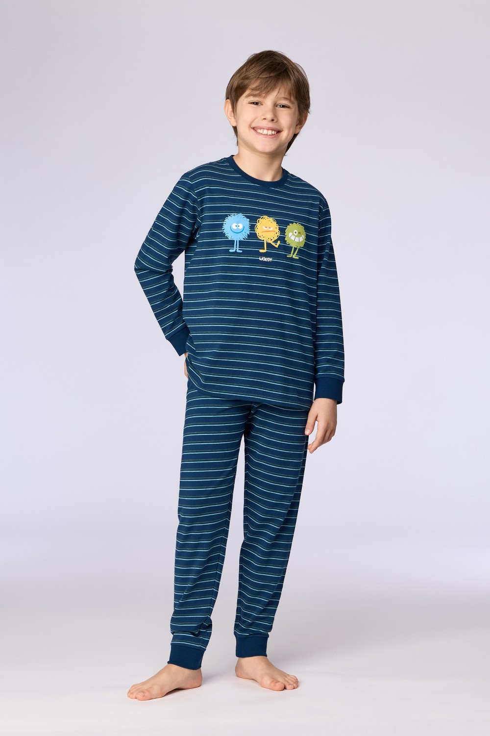 Blauw gestreepte pyjama van katoen