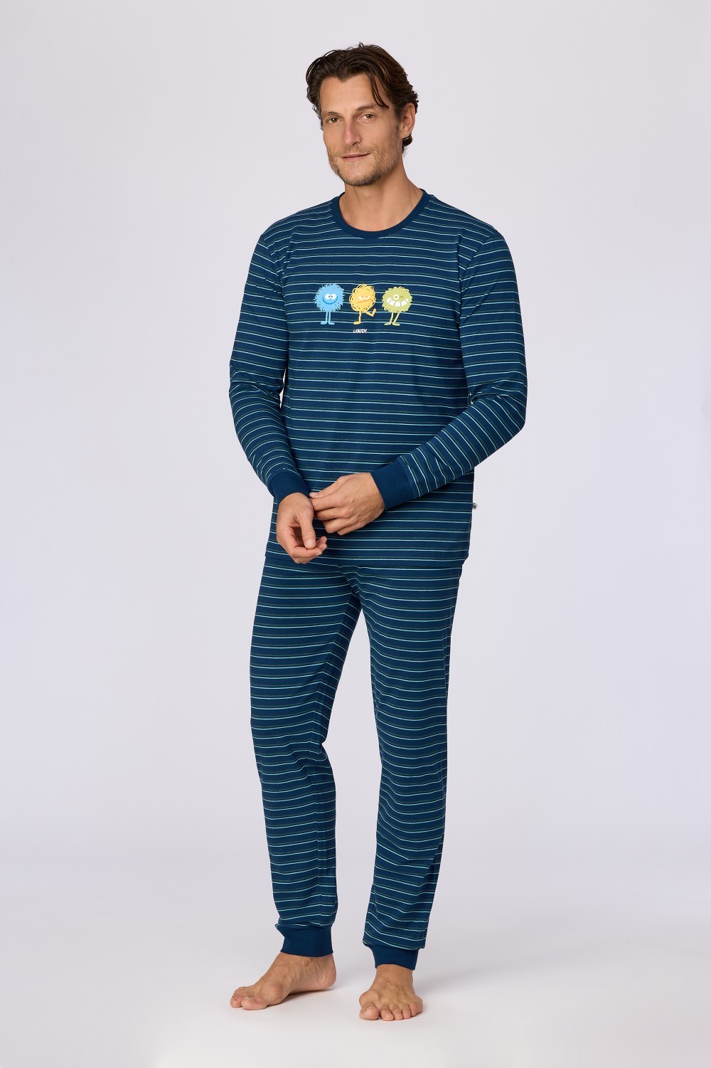 Blauw gestreepte pyjama van katoen
