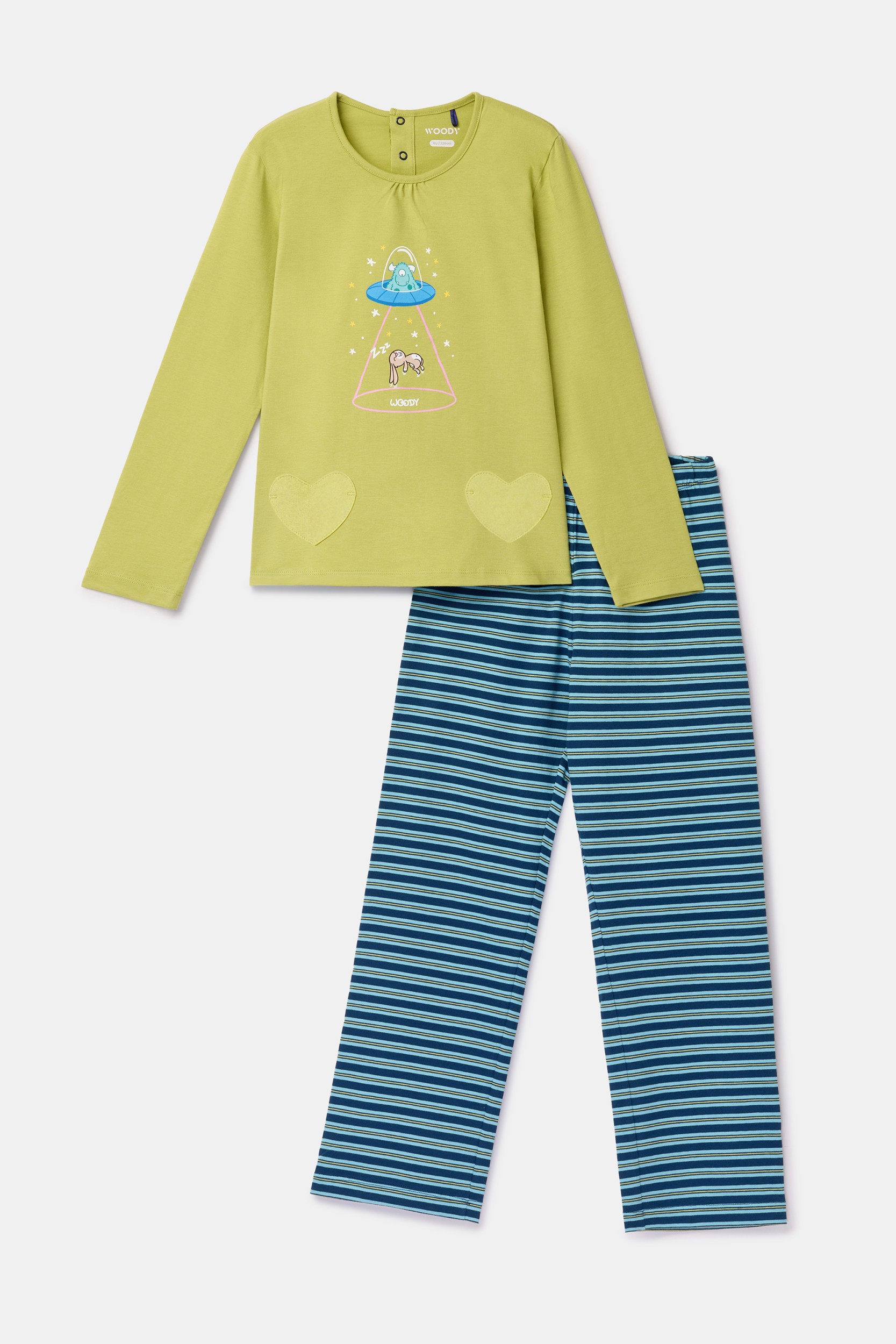 Blauw-groene pyjama van katoen