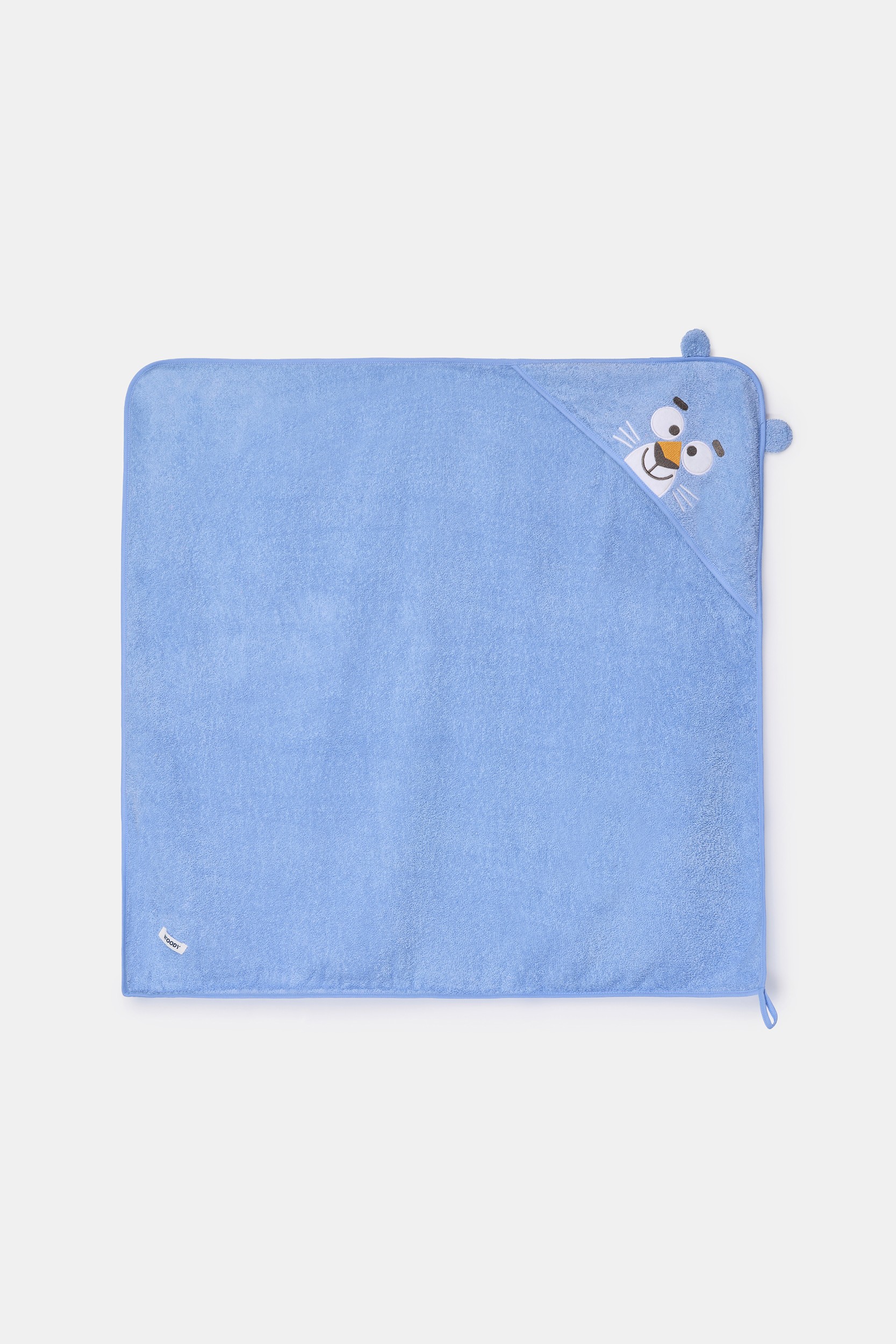 Blauwe badcape van badstof