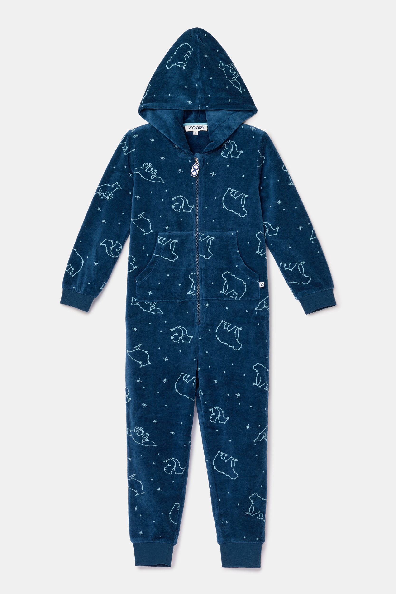 Blauwe onesie van velours