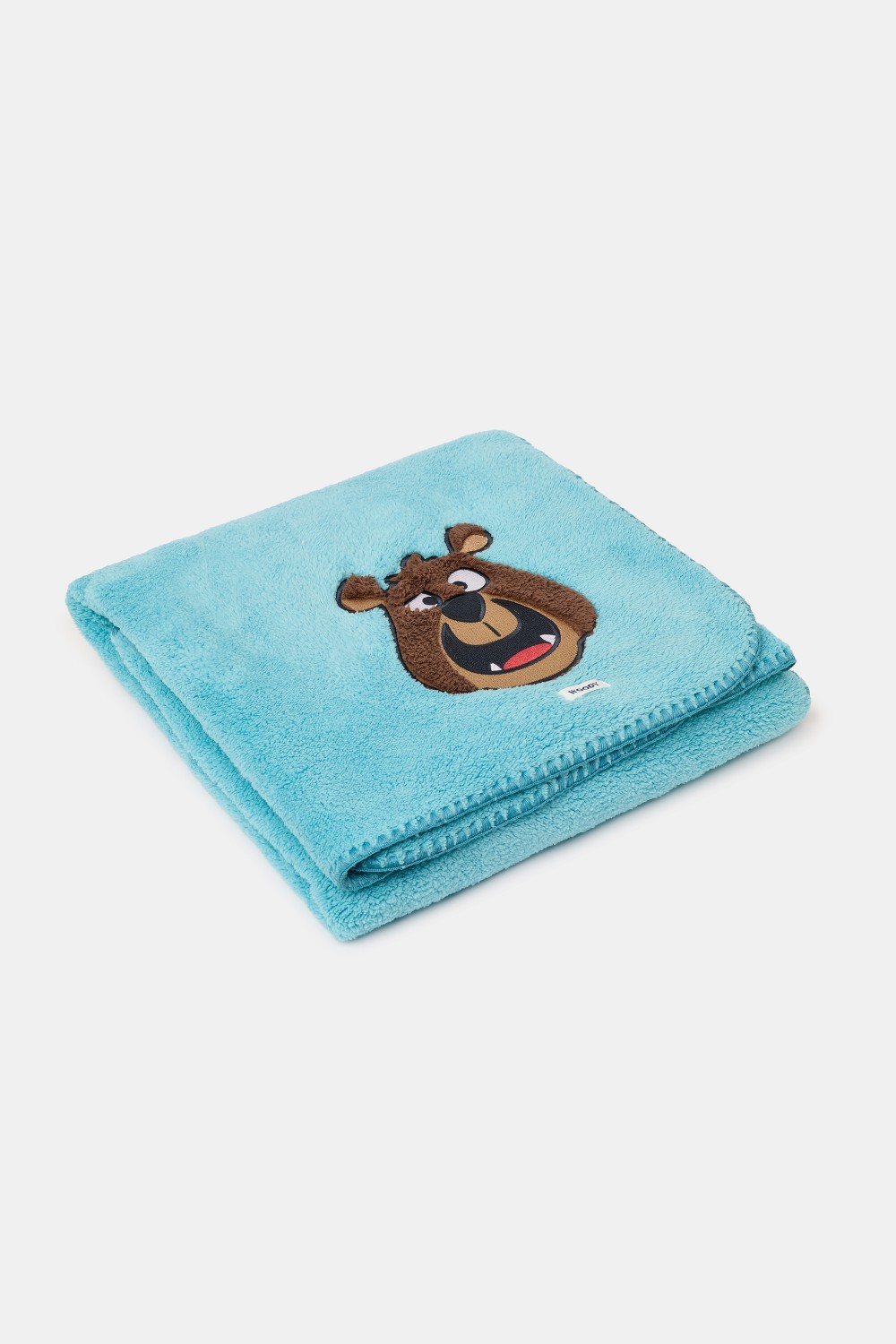 Blauwe plaid van zachte teddystof
