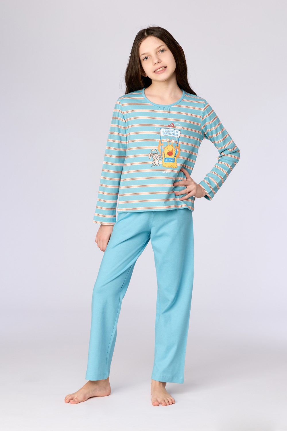 Blauwe pyjama van katoen