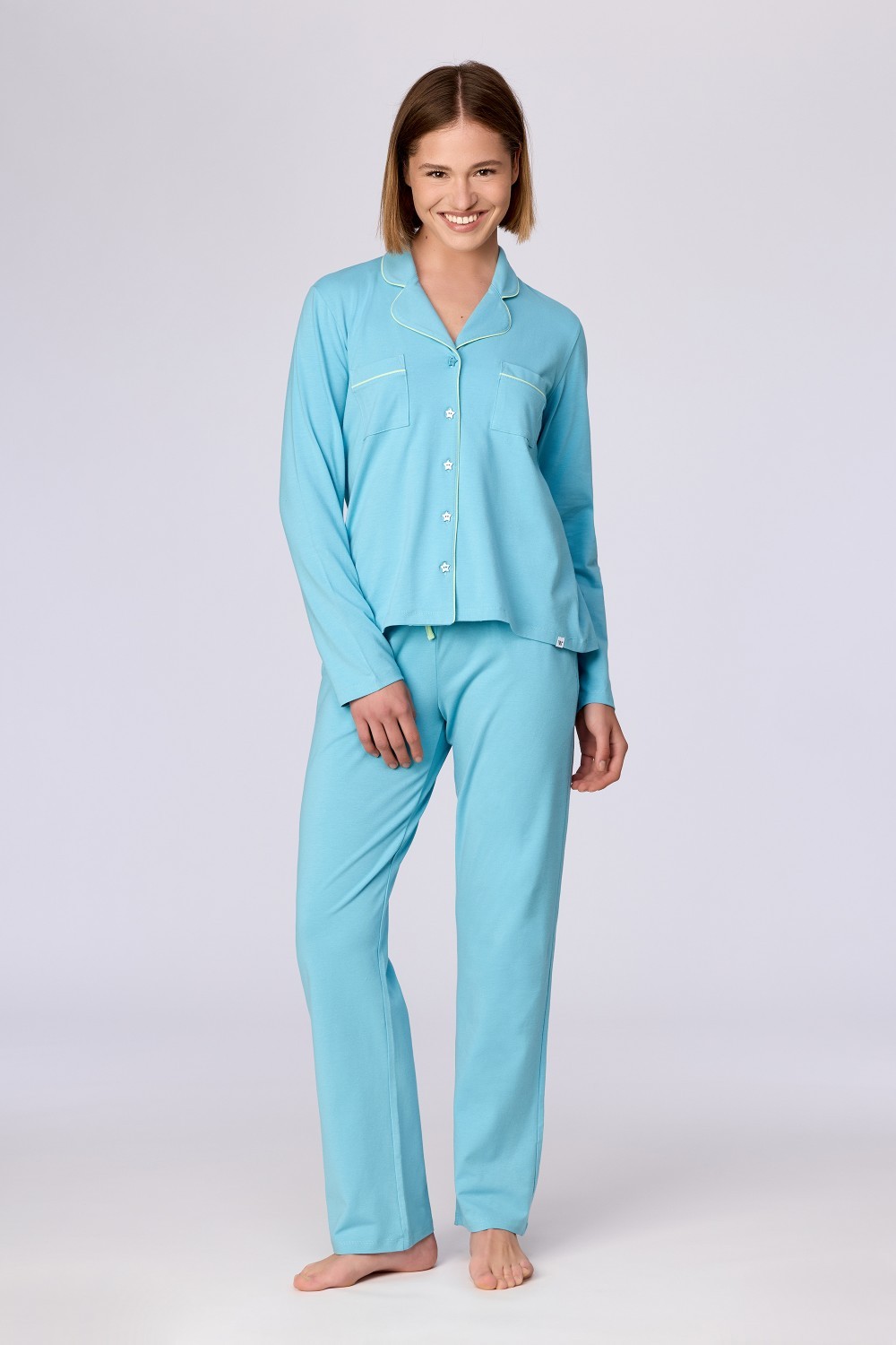 Blauwe pyjama van katoen