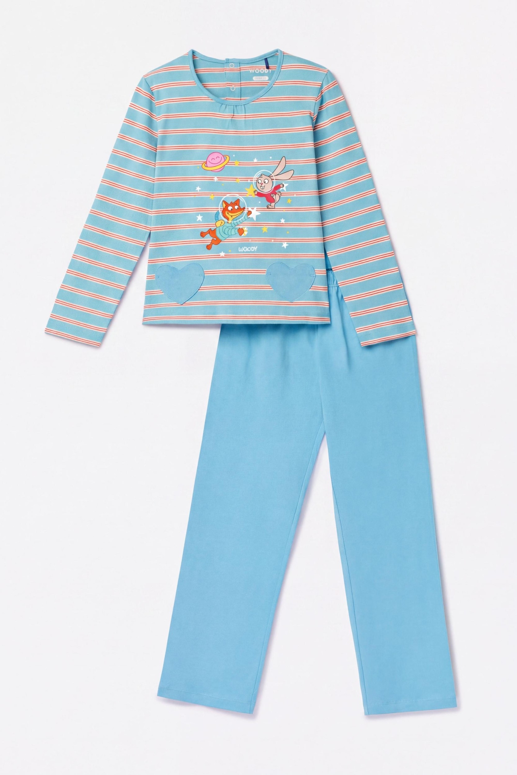 Blauwe pyjama van katoen