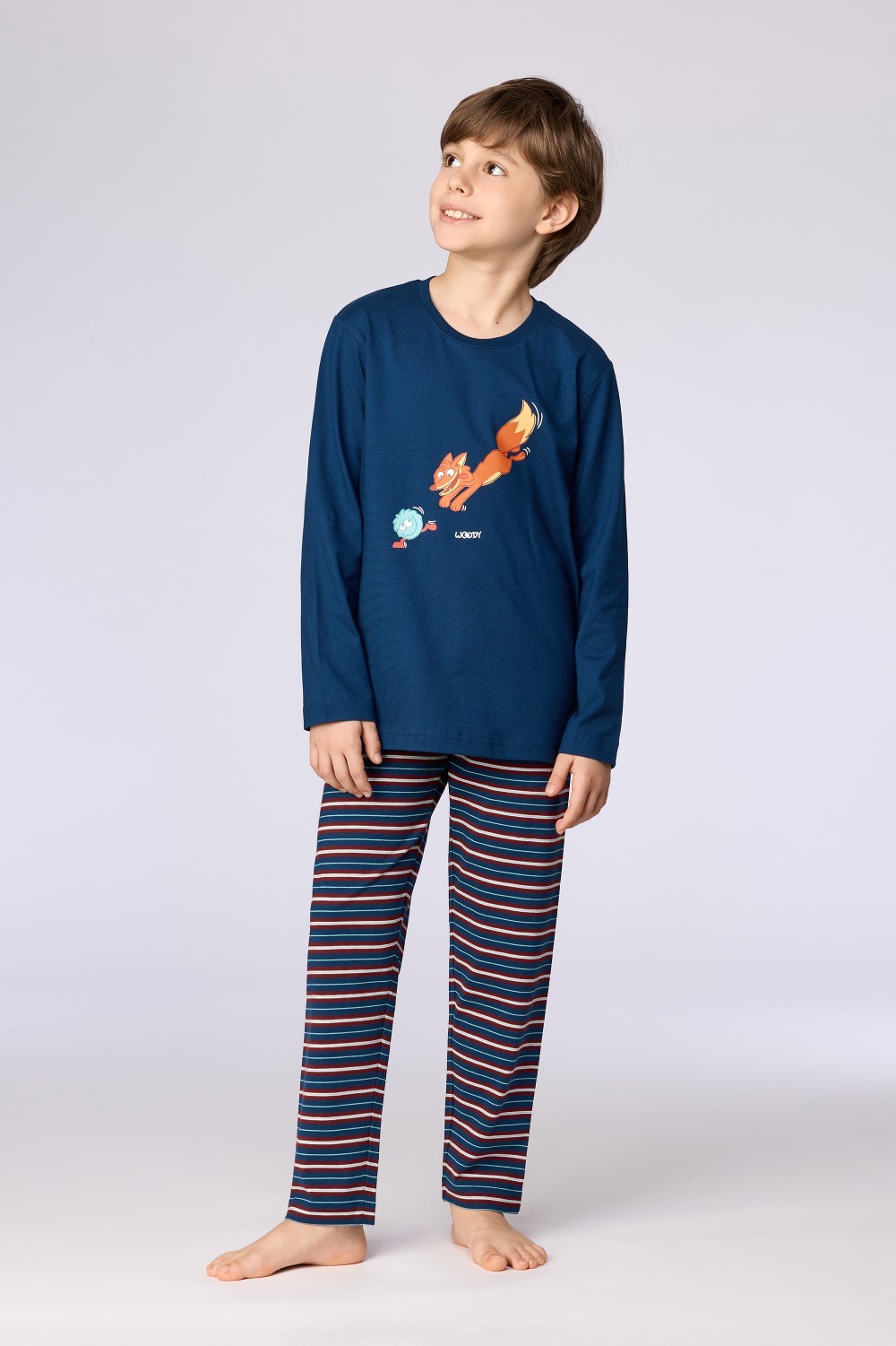 Blauwe pyjama van katoen