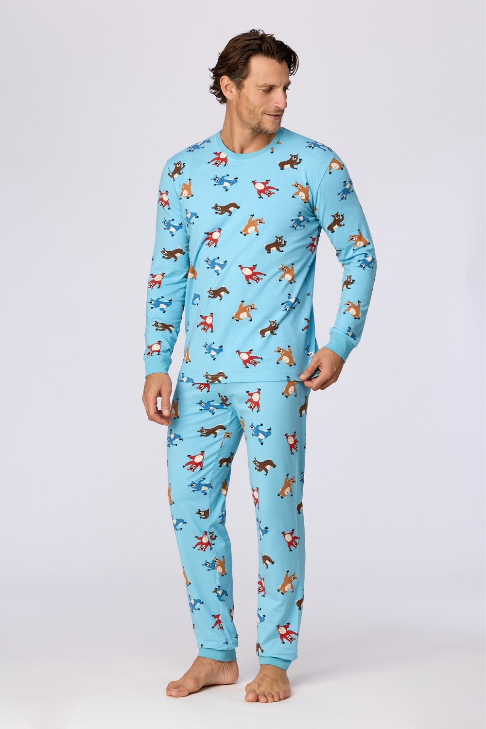 Blauwe pyjama van katoen