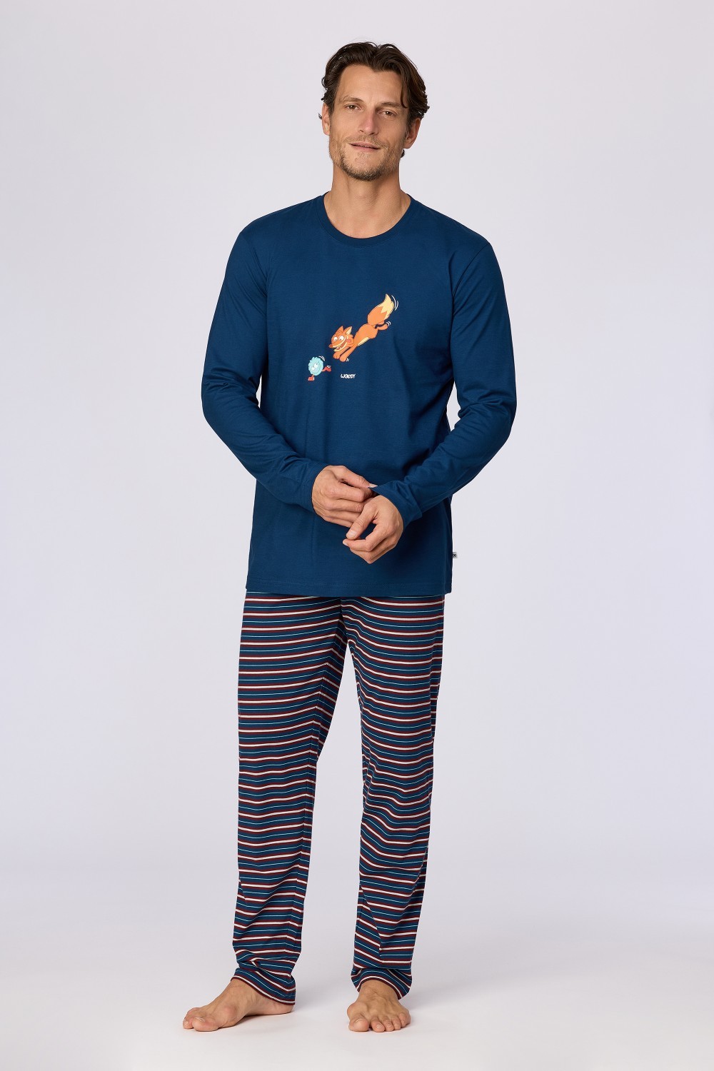 Blauwe pyjama van katoen
