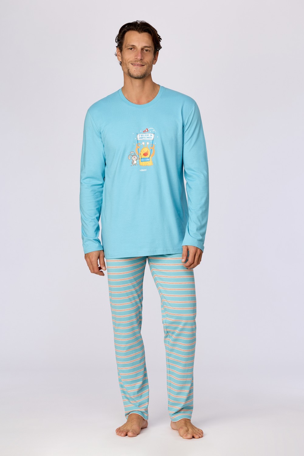 Blauwe pyjama van katoen