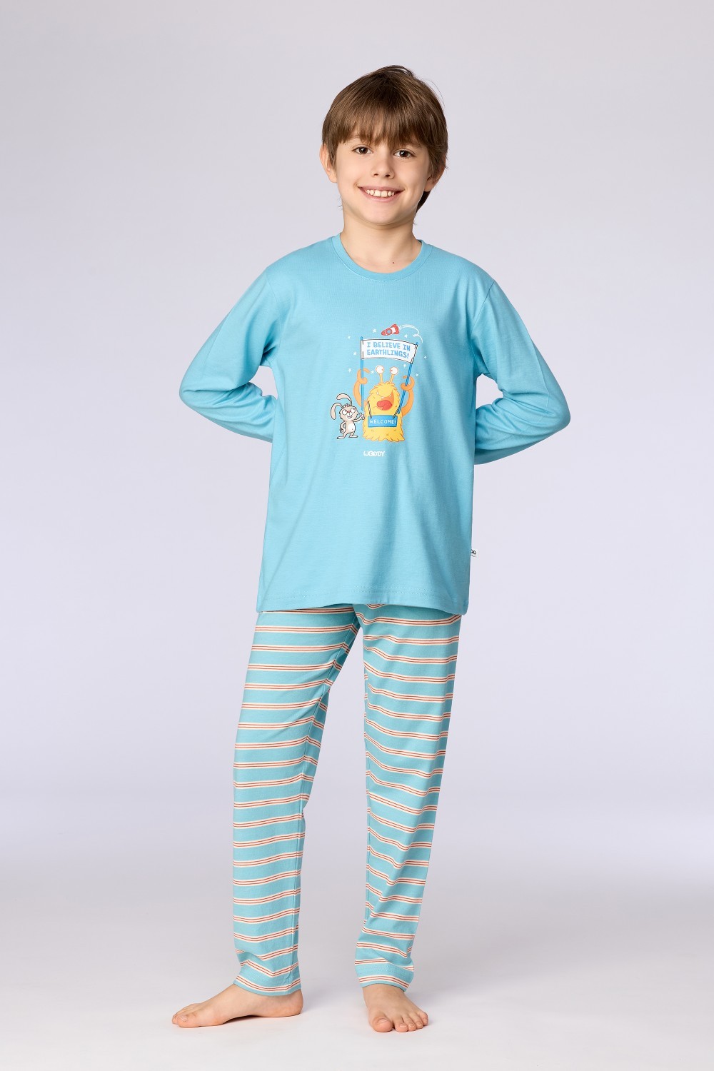 Blauwe pyjama van katoen