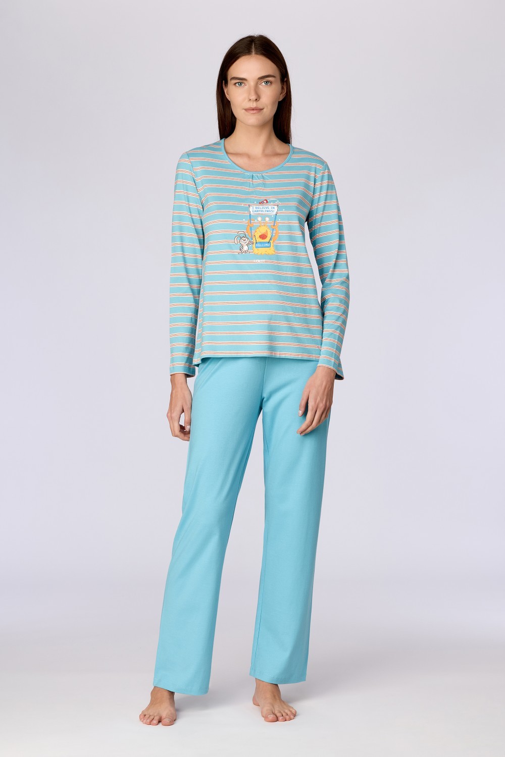 Blauwe pyjama van katoen