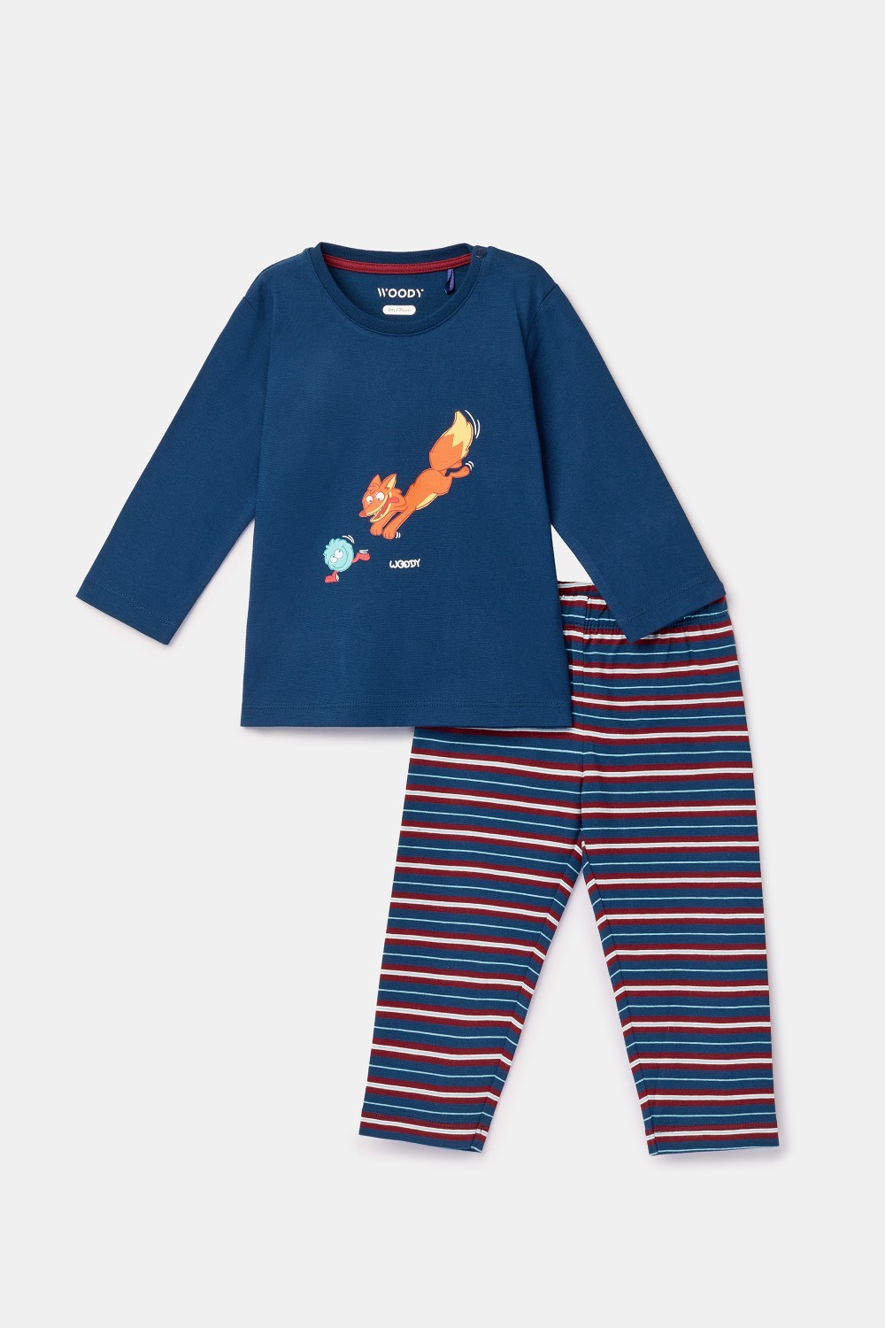 Blauwe pyjama van katoen