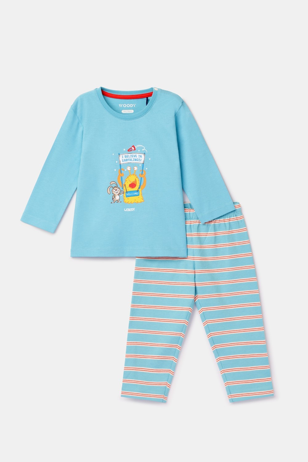 Blauwe pyjama van katoen