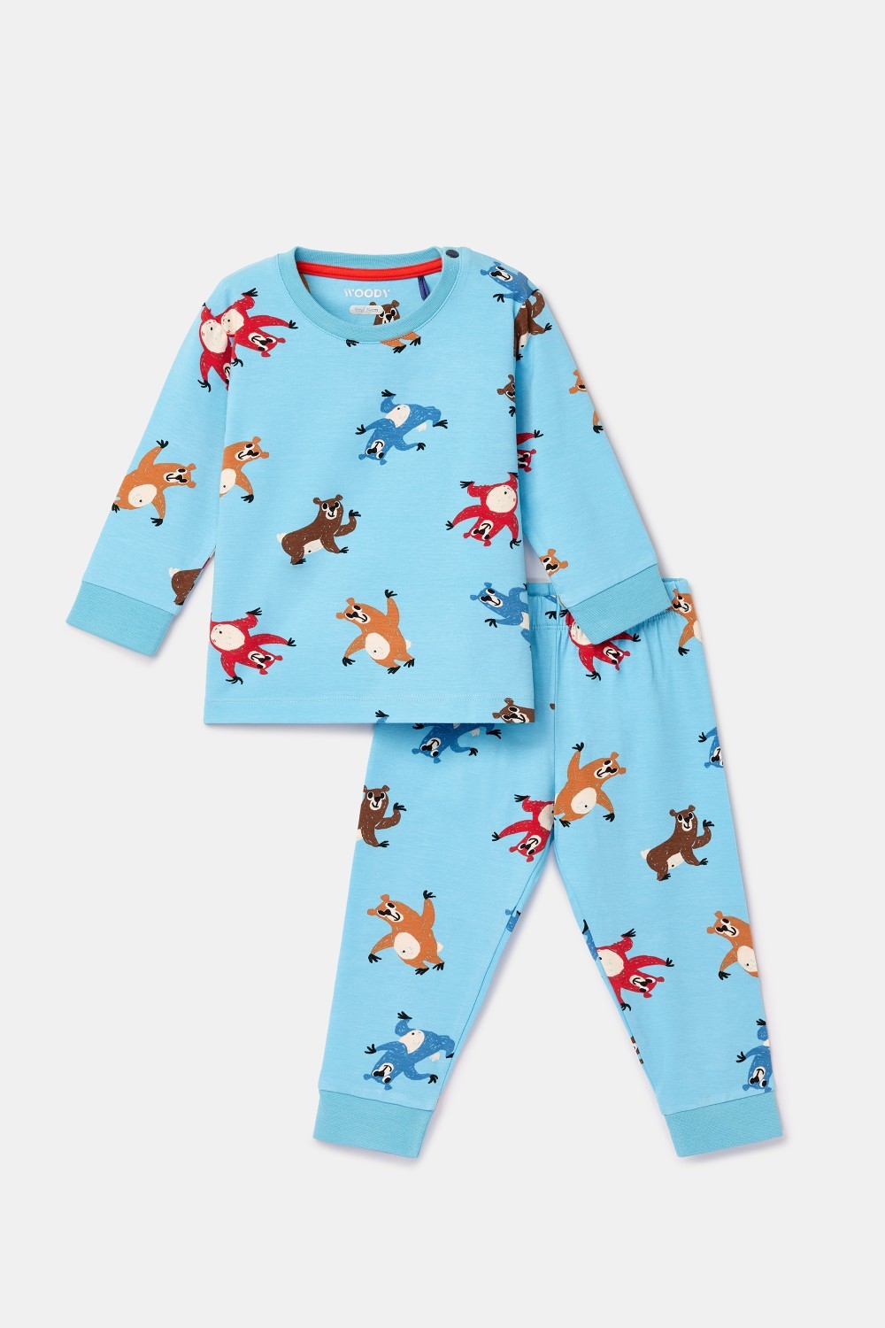 Blauwe pyjama van katoen