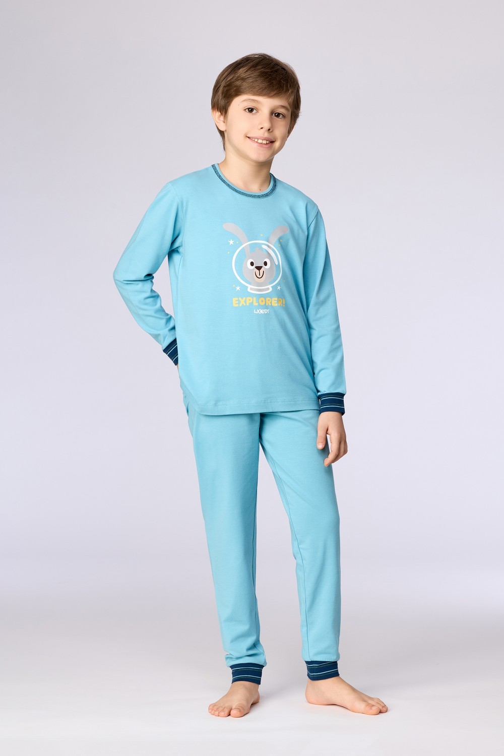 Blauwe pyjama van katoen