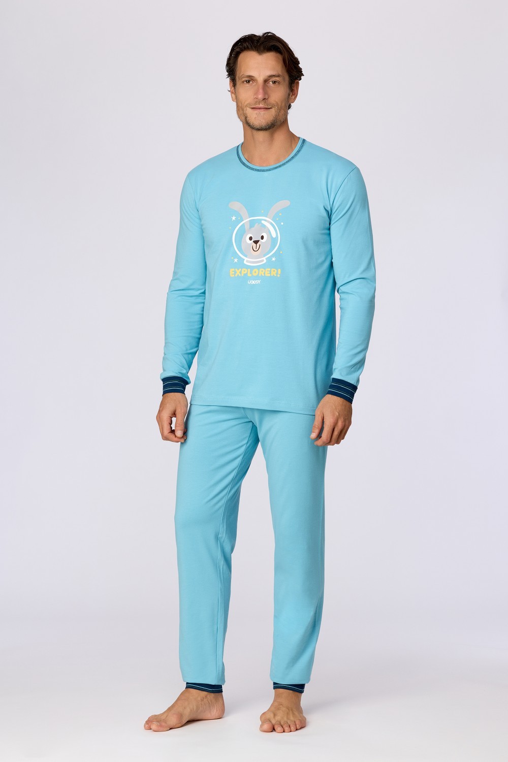 Blauwe pyjama van katoen