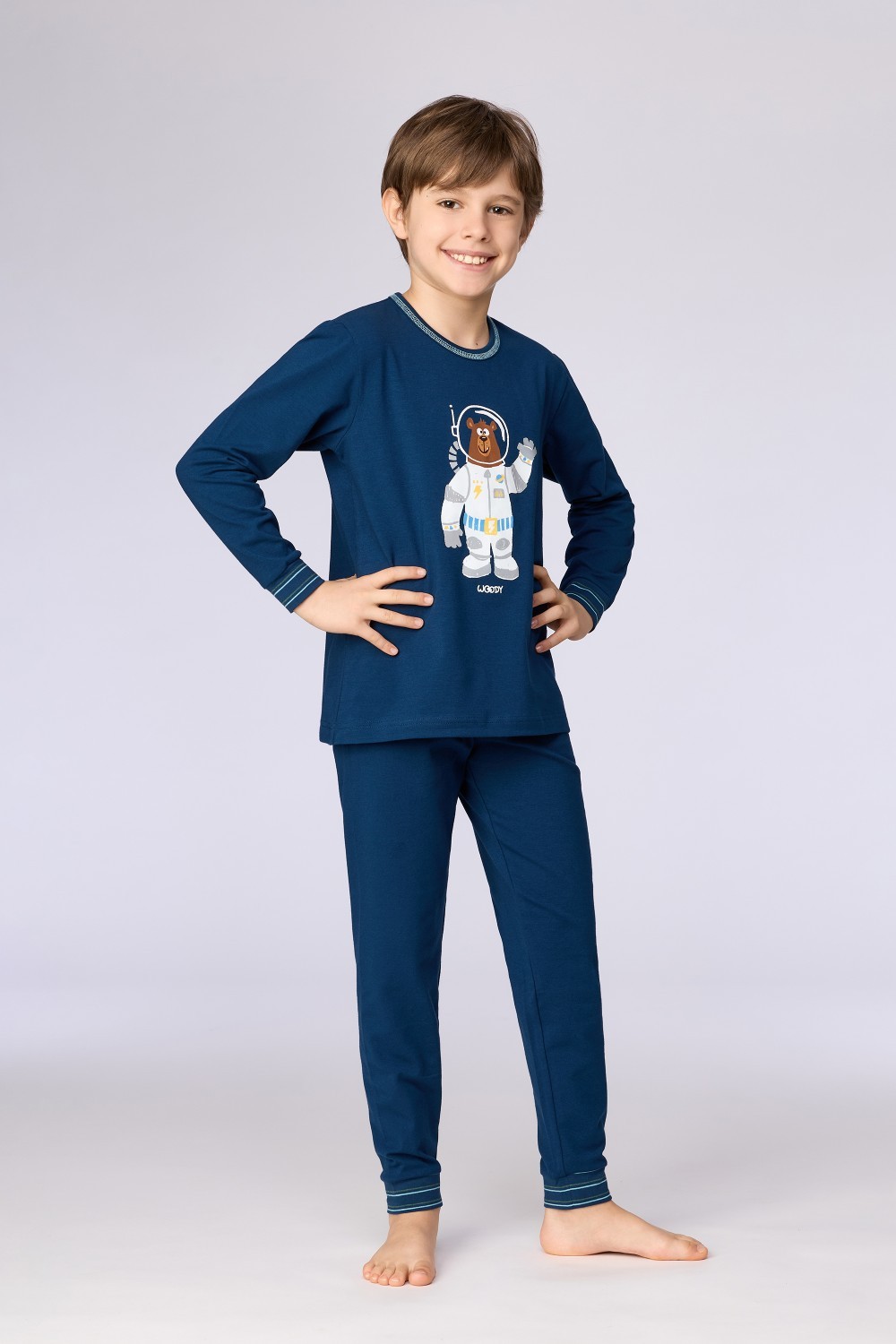 Blauwe pyjama van katoen