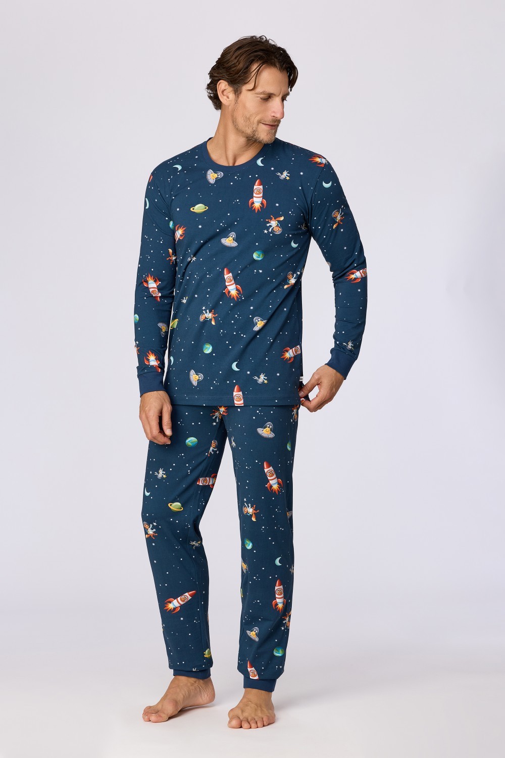 Blauwe pyjama van katoen