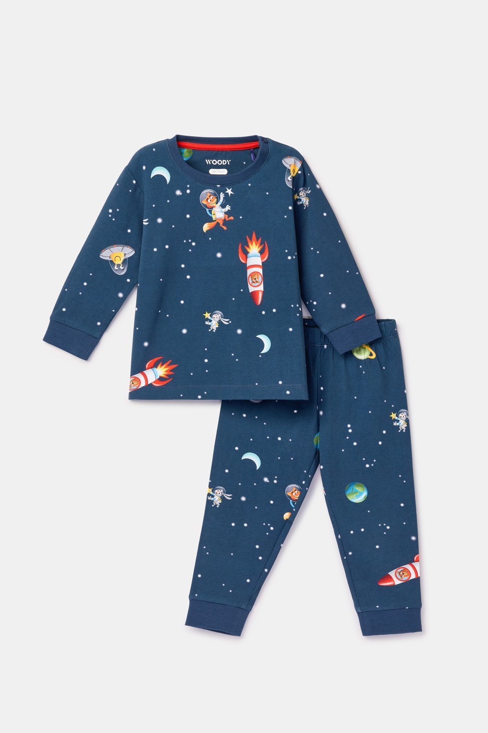 Blauwe pyjama van katoen