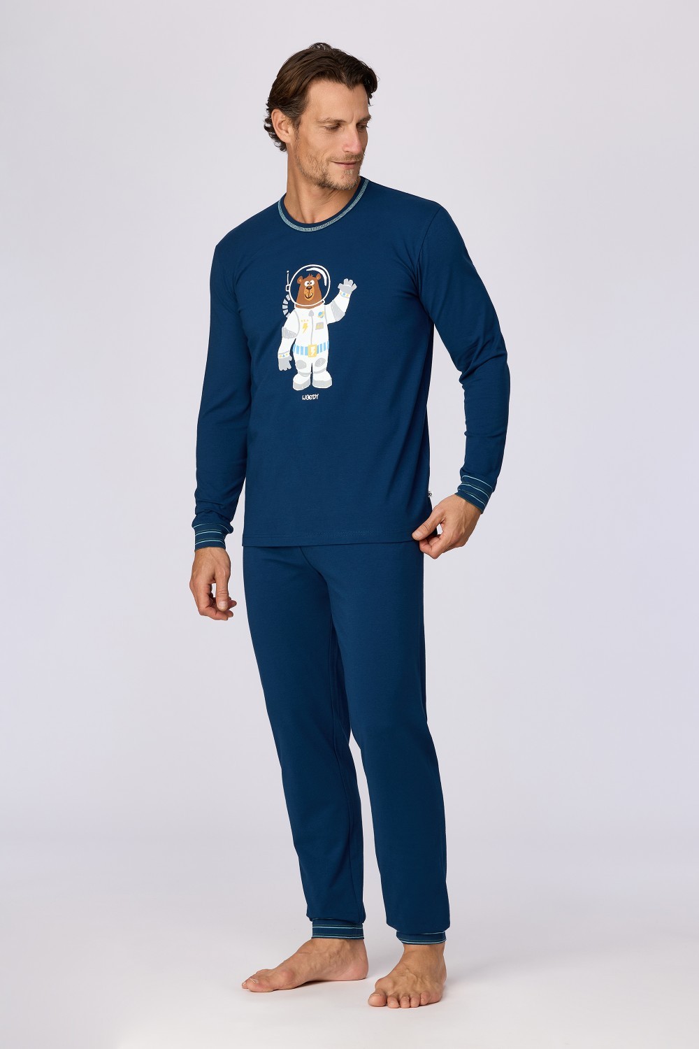 Blauwe pyjama van katoen