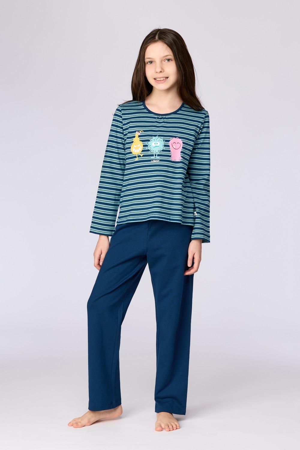Blauwe pyjama van katoen