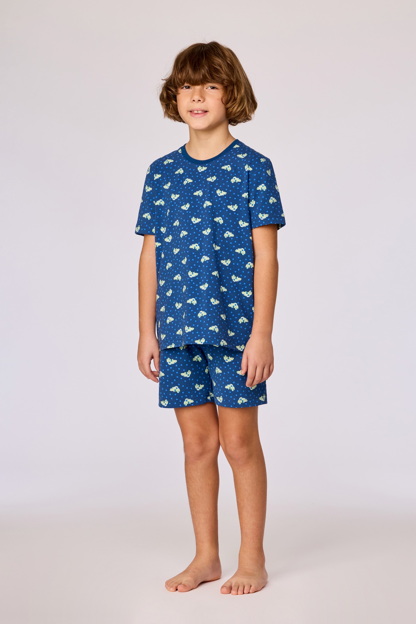 Blauwe pyjama van soepel katoen