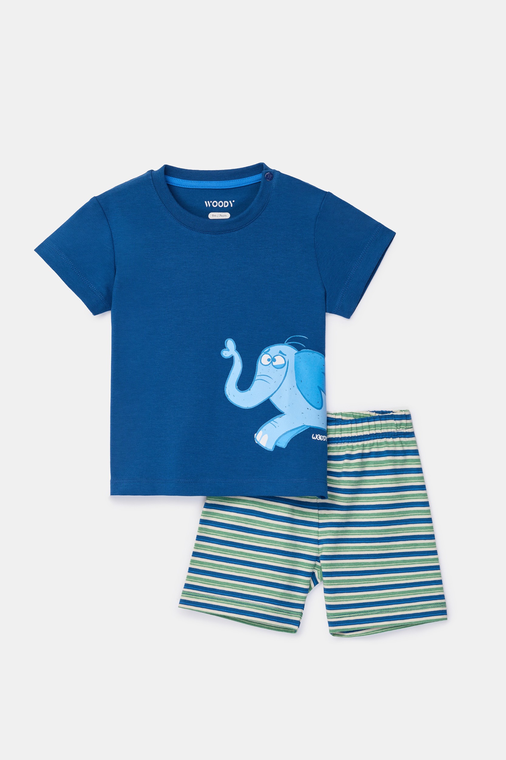 Blauwe pyjama van soepel katoen