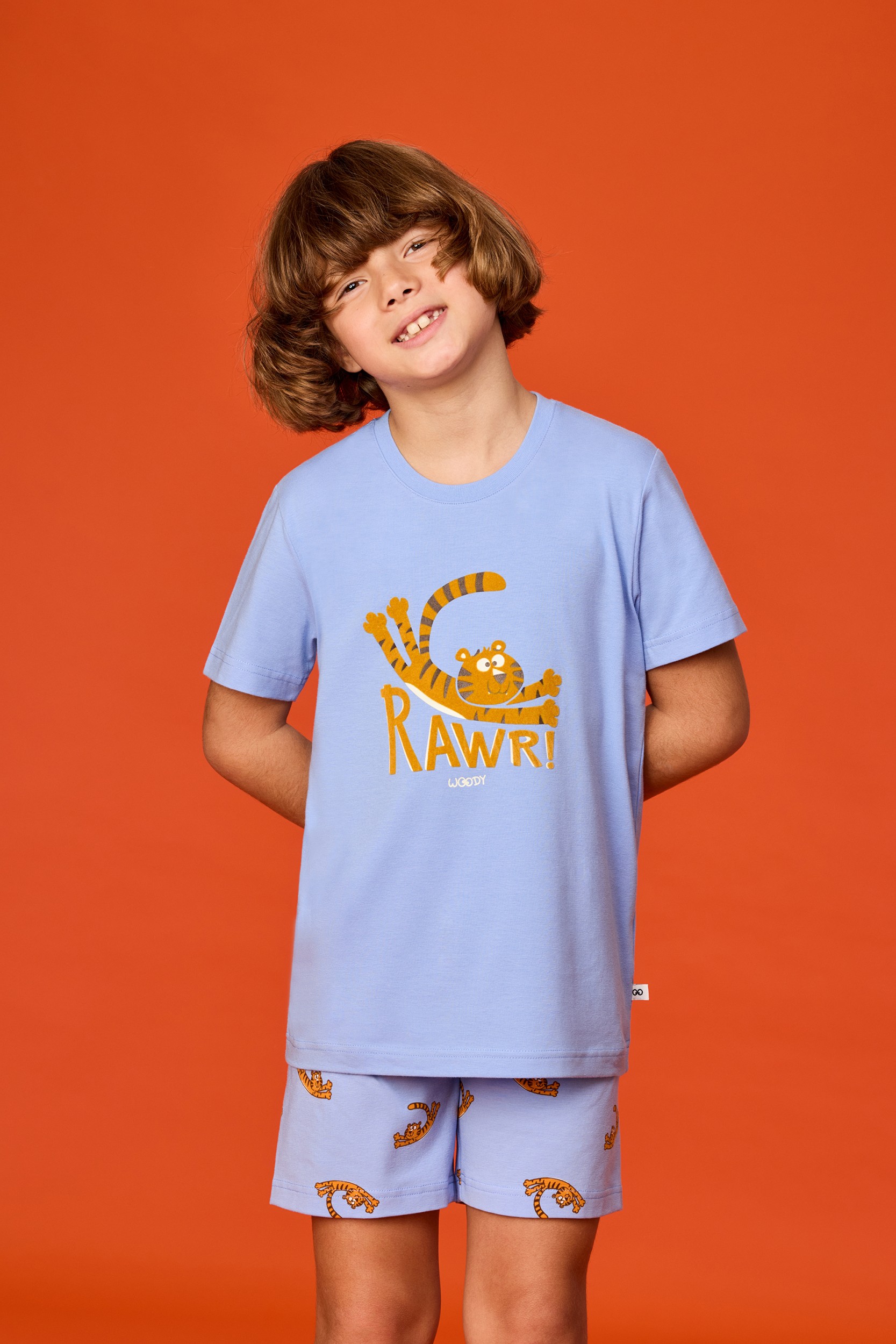 Blauwe pyjama van soepel katoen