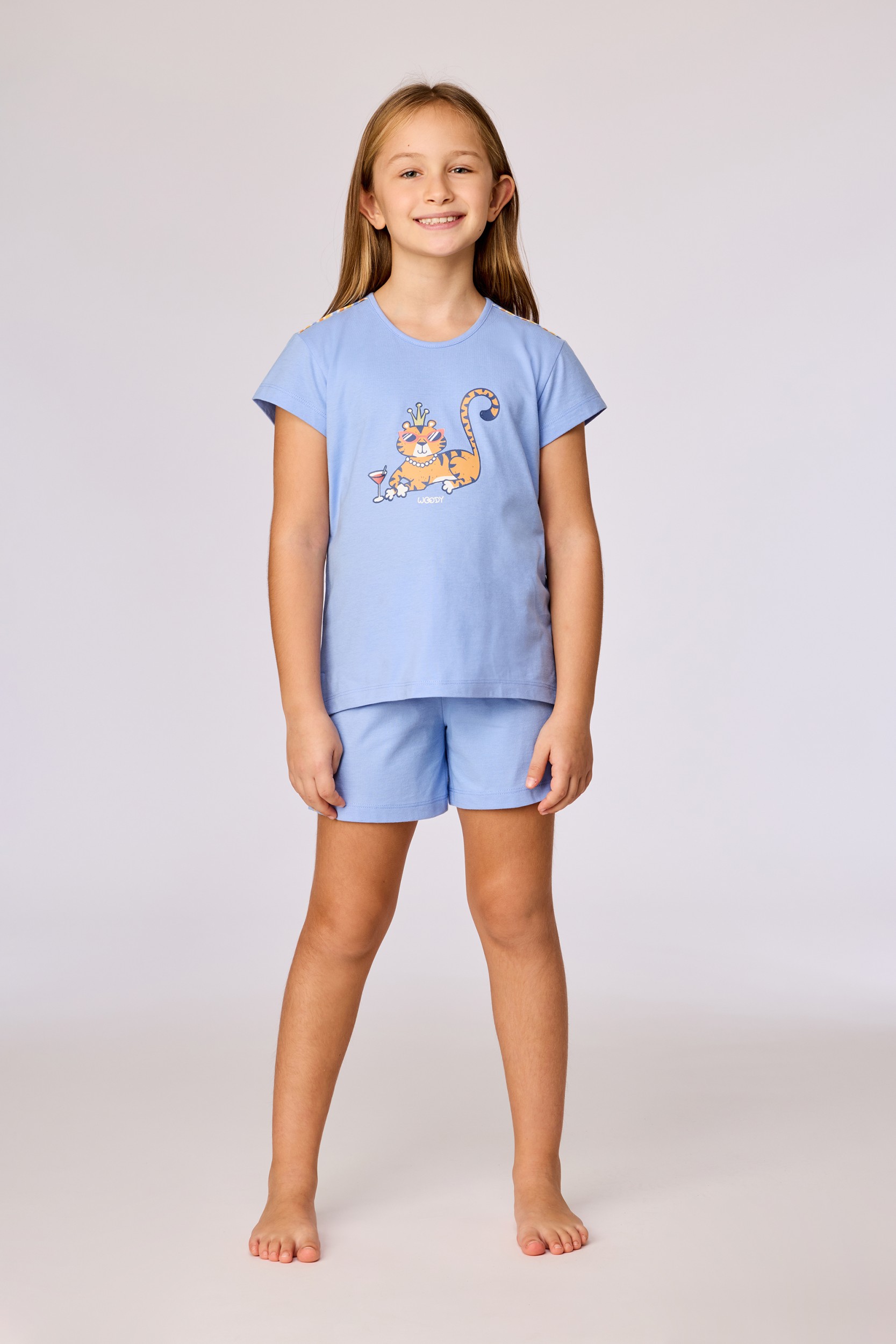 Blauwe pyjama van soepel katoen