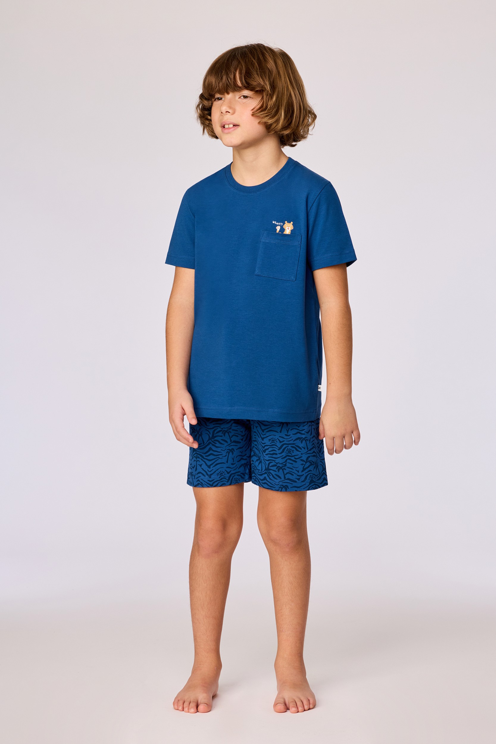 Blauwe pyjama van soepel katoen