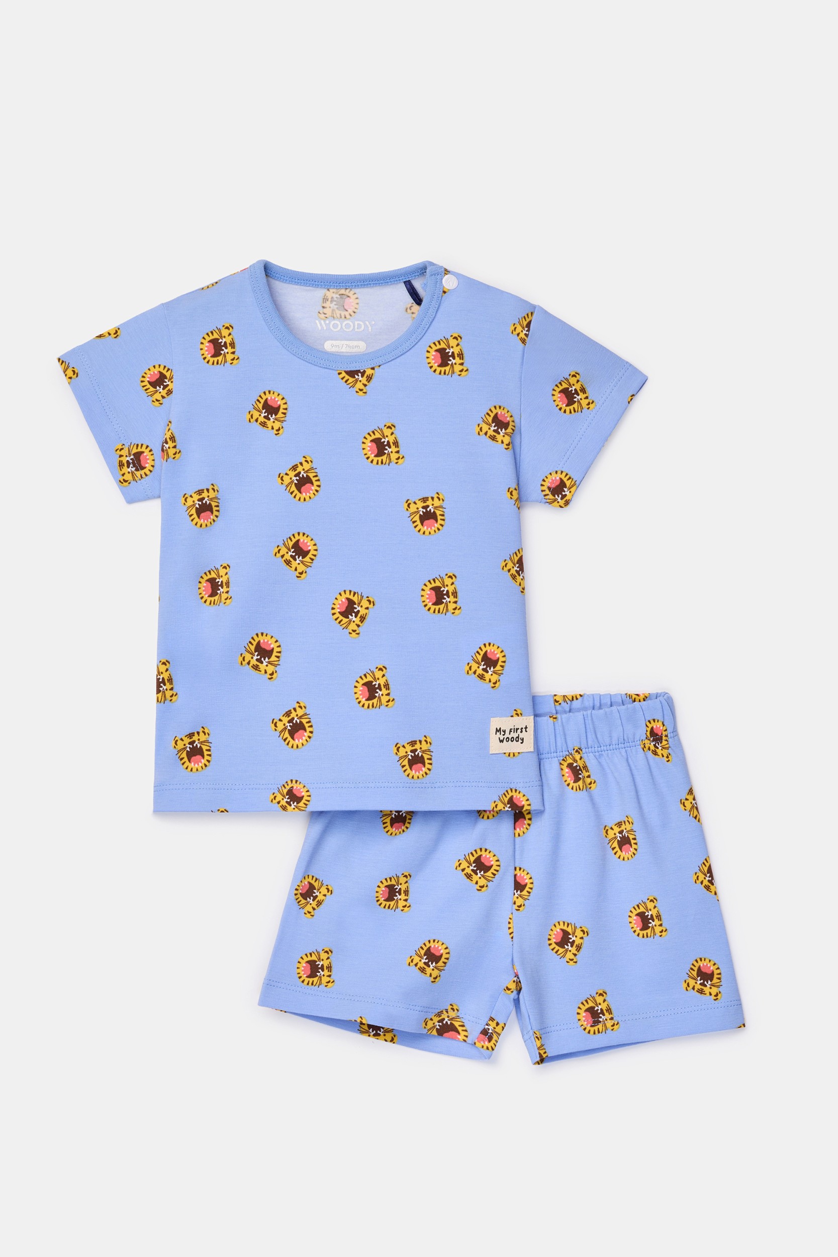 Blauwe pyjama van soepel katoen