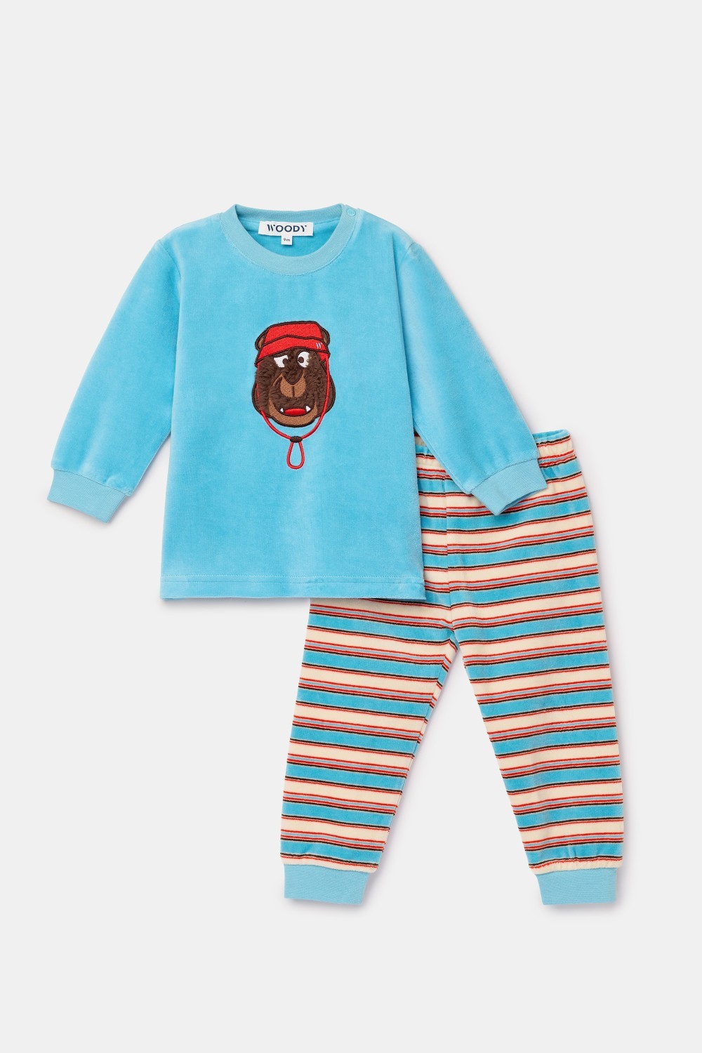 Blauwe pyjama van velours