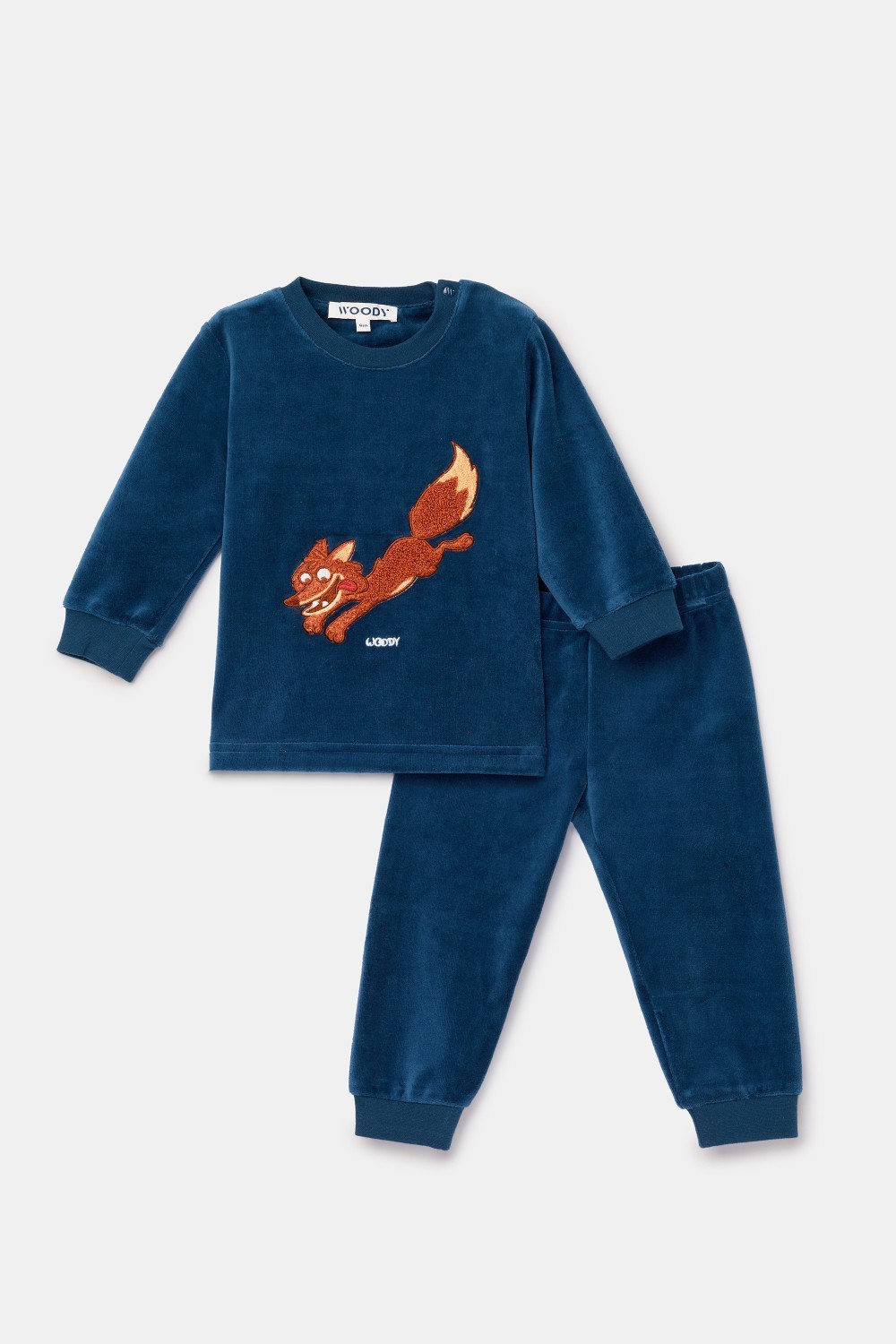 Blauwe pyjama van velours