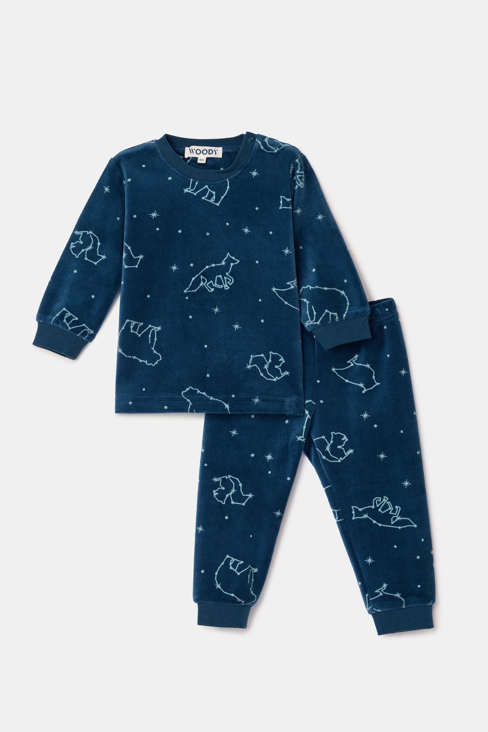 Blauwe pyjama van velours
