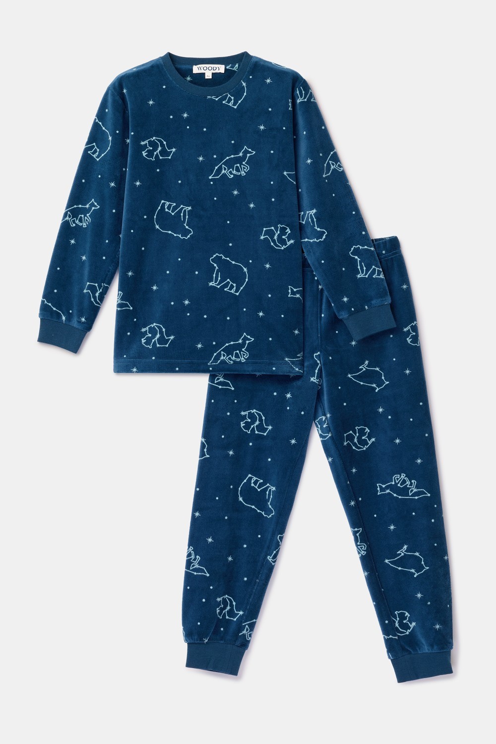 Blauwe pyjama van velours