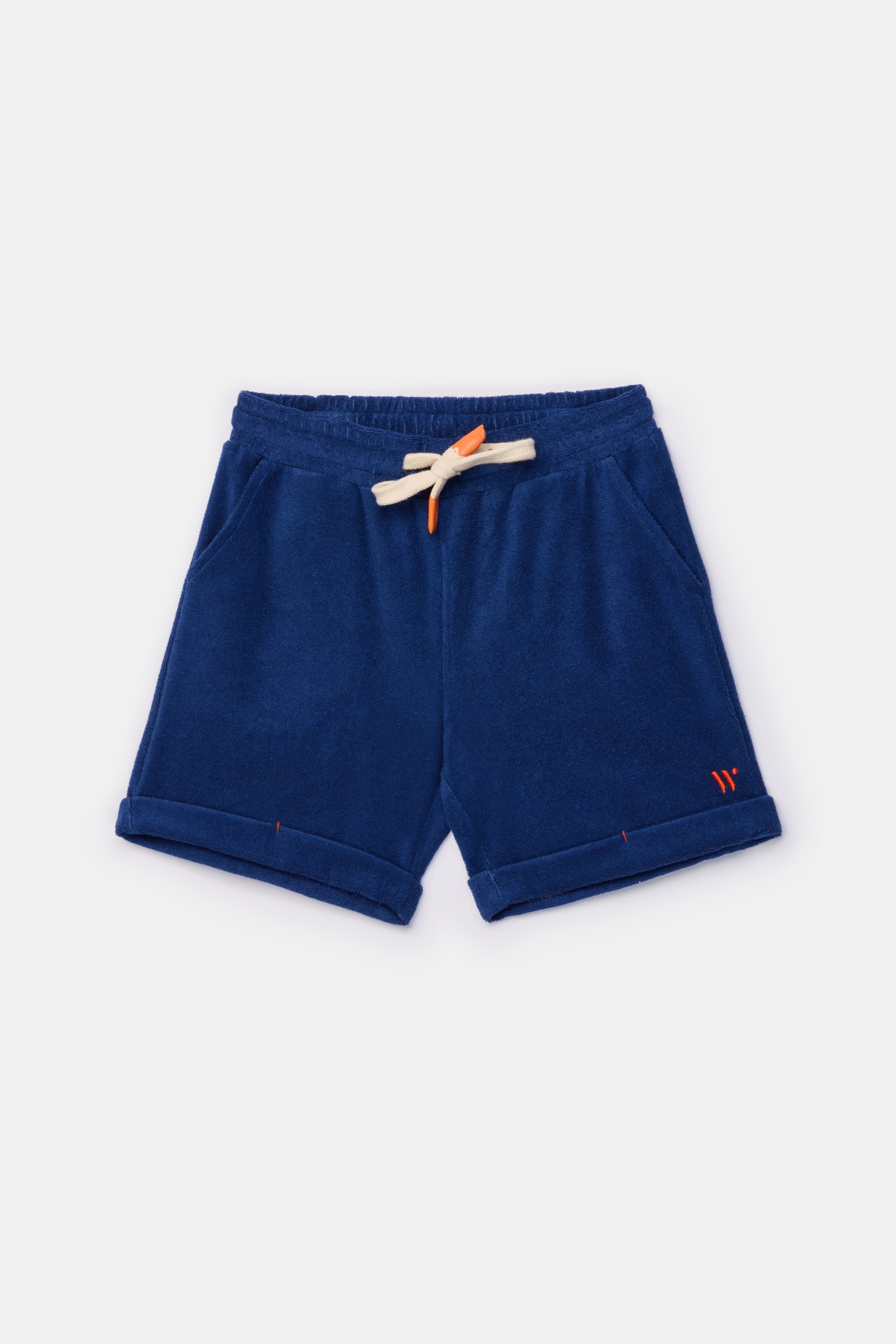Blauwe short van badstof