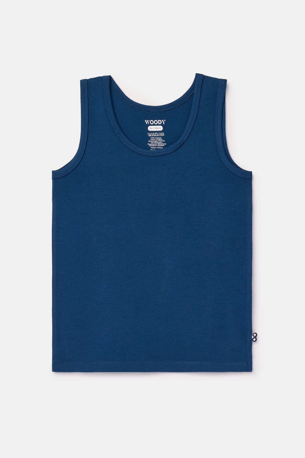 Blauwe singlet van rekbaar katoen
