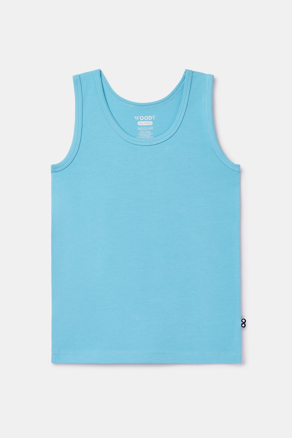Blauwe singlet van rekbaar katoen