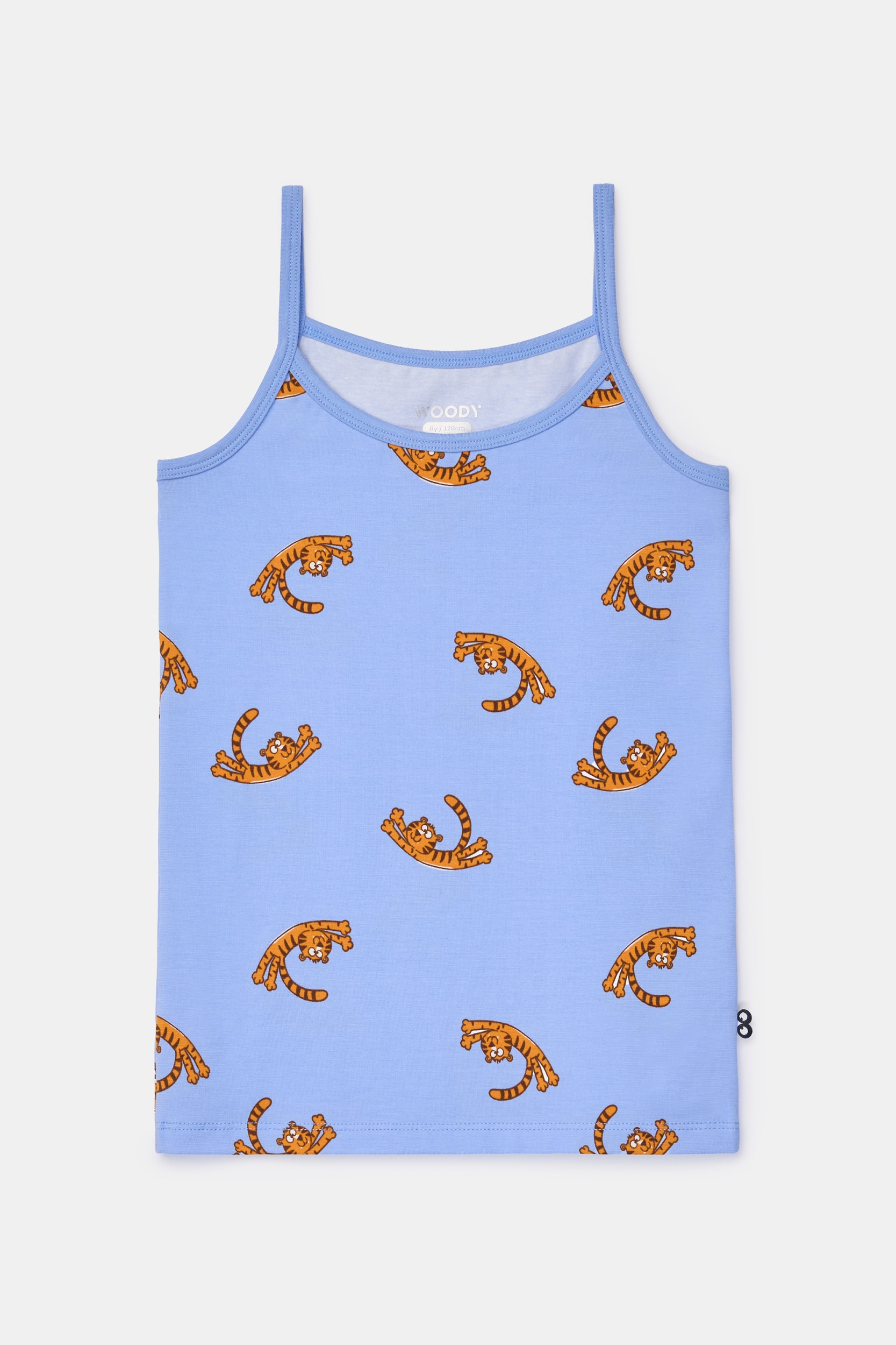 Blauwe singlet van rekbaar katoen