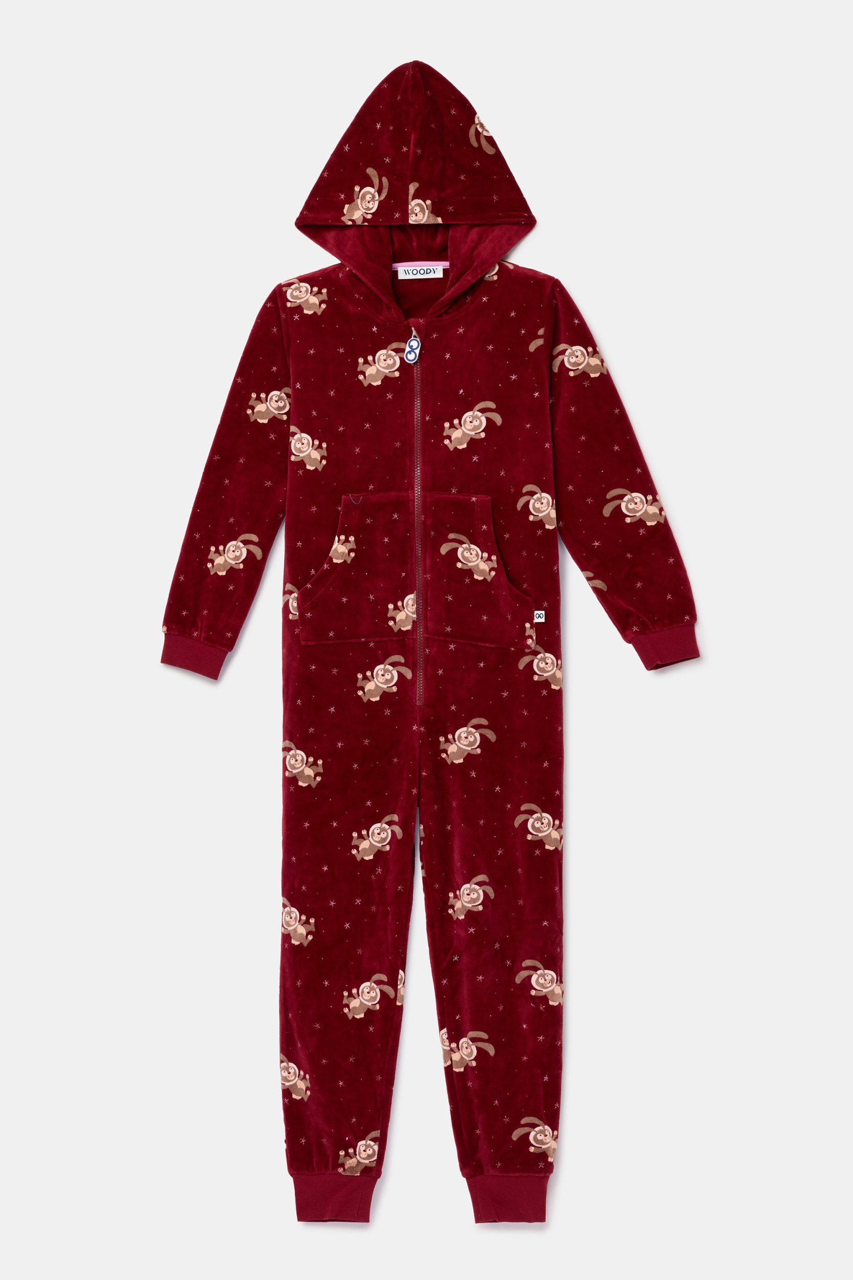 Bordeaux onesie van velours