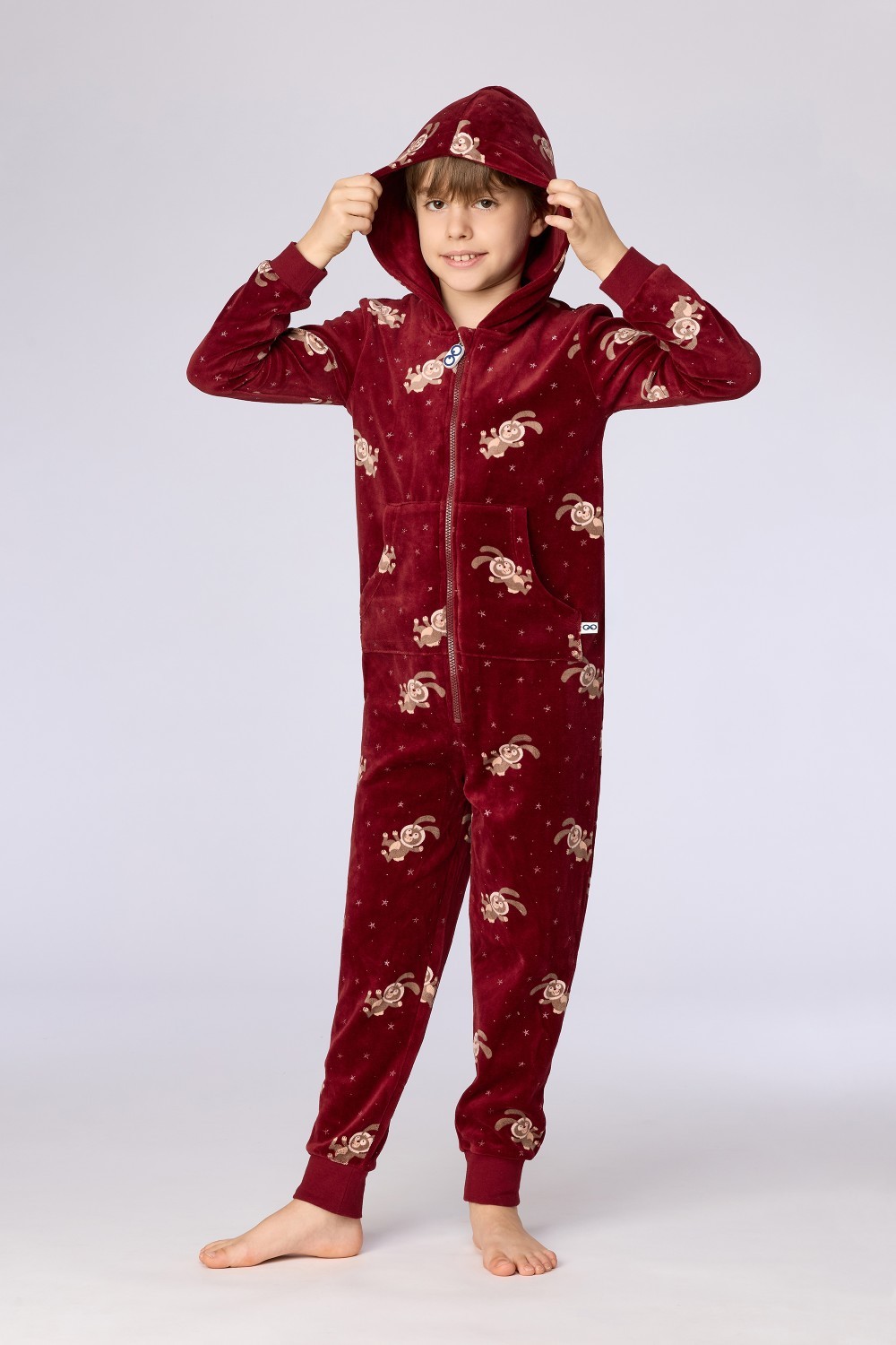 Bordeaux onesie van velours