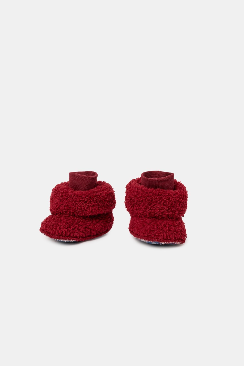 Bordeaux pantoffels van zachte teddystof