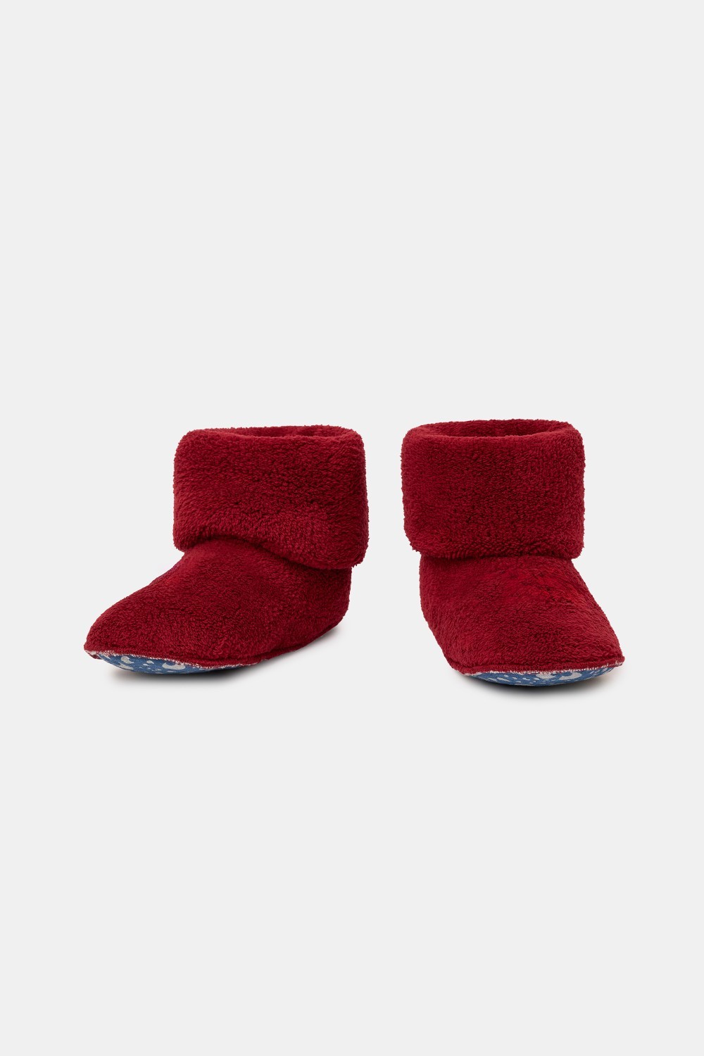 Bordeaux pantoffels van zachte teddystof