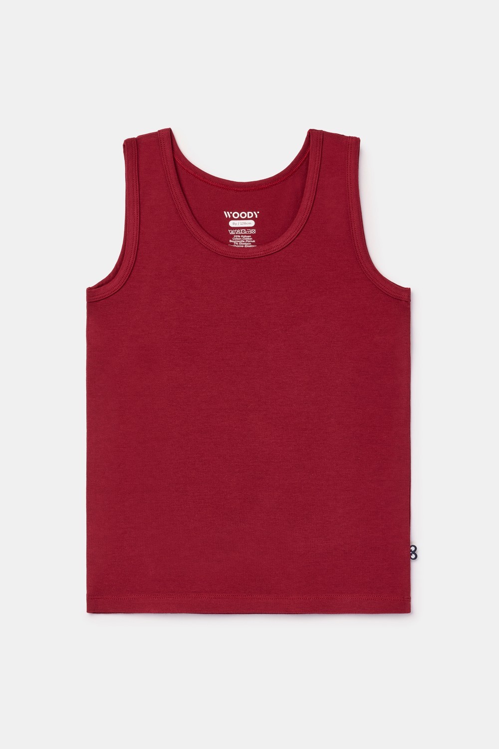 Bordeaux singlet van rekbaar katoen