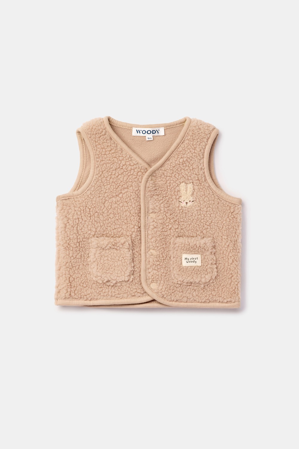 Bruine bodywarmer van zachte teddystof